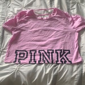 Pink short sleeve crop
